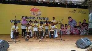 A percussion performance by the children from Sahabat Anak Cijantung